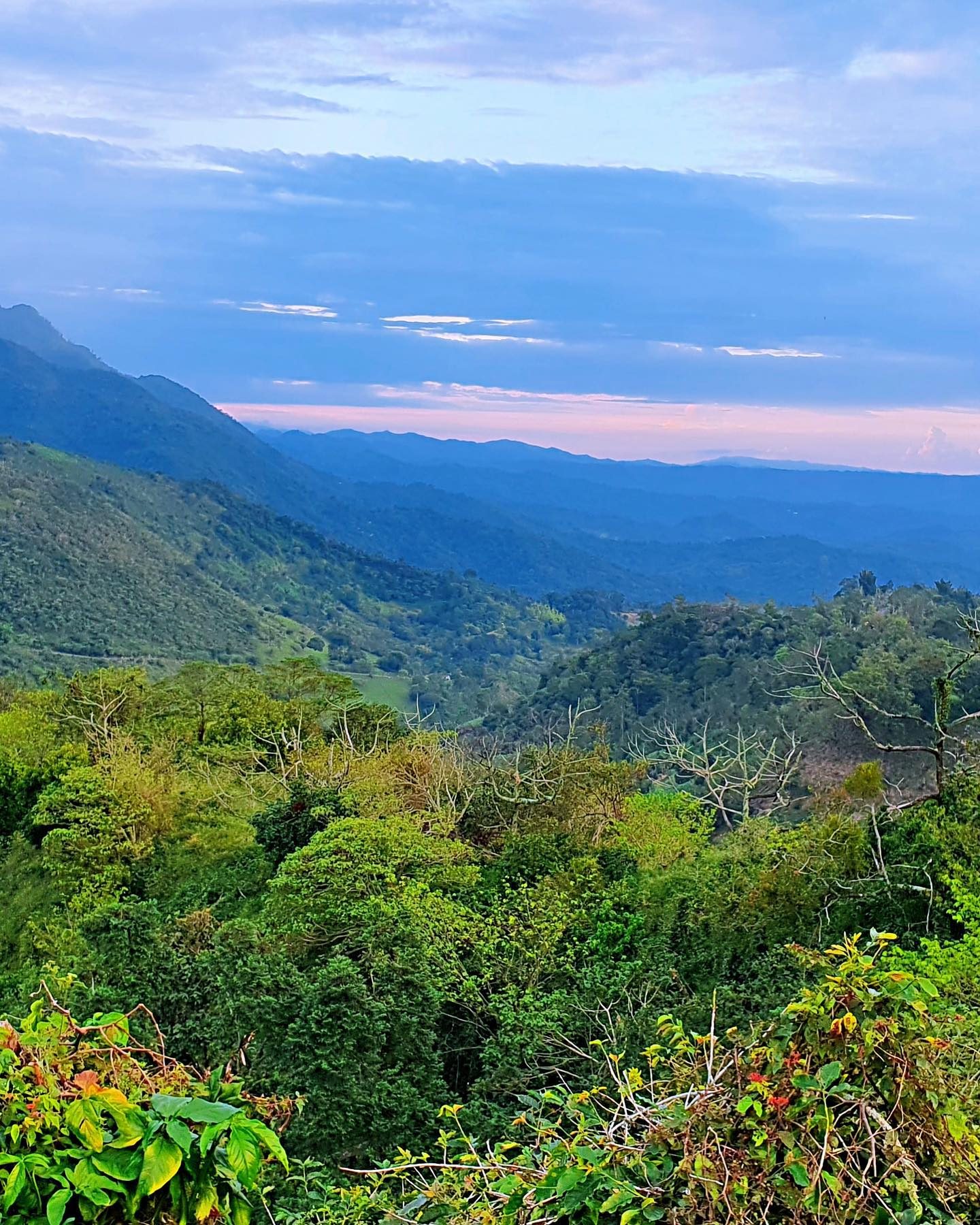 View from the ridge across two valleys